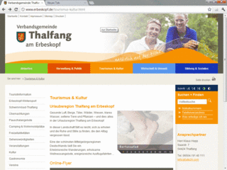 Screenshot der Website der Verbandsgemeinde Thalfang