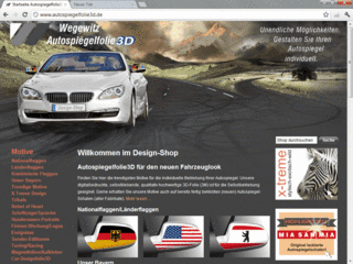Screenshot des Onlineshops autospiegelfolie3d.de